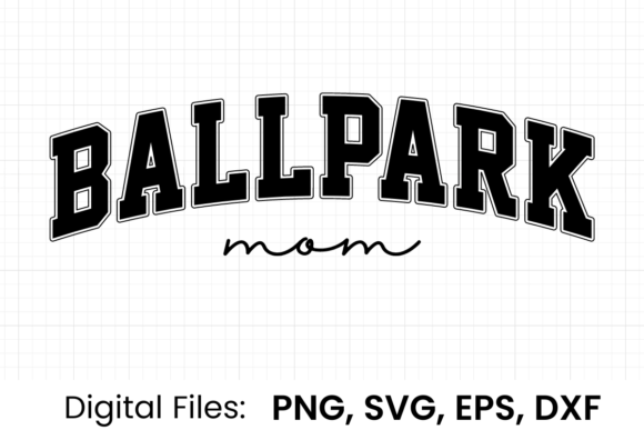 Ballpark Mom Retro Varsity SVG: Graphics for T-Shirt Designs