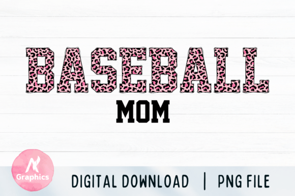 Baseball Mom Leopard Graphics for T-Shirt Designs