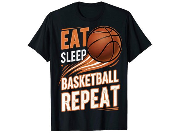Eat Sleep Basketball Graphics for T-Shirt Designs