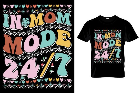 Retro Wavy Svg in Mom Mode: Graphics for T-Shirt Designs