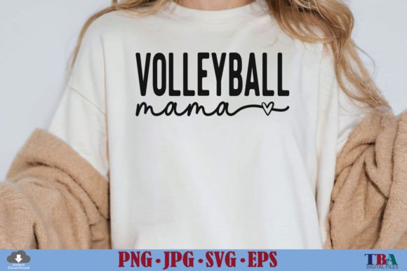 Volleyball Mama SVG & Mom PNG: Graphics for T-Shirt Designs